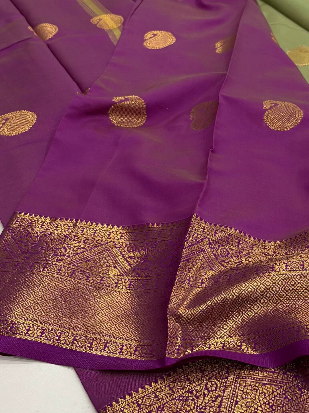 Mint Green Cotton Silk Saree