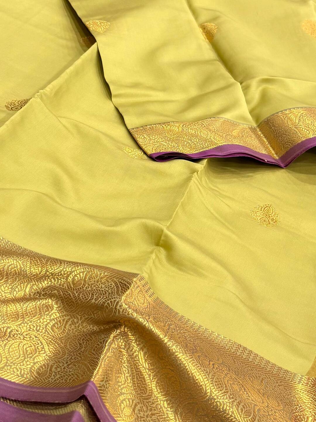 Pastel Green Cotton Silk Saree