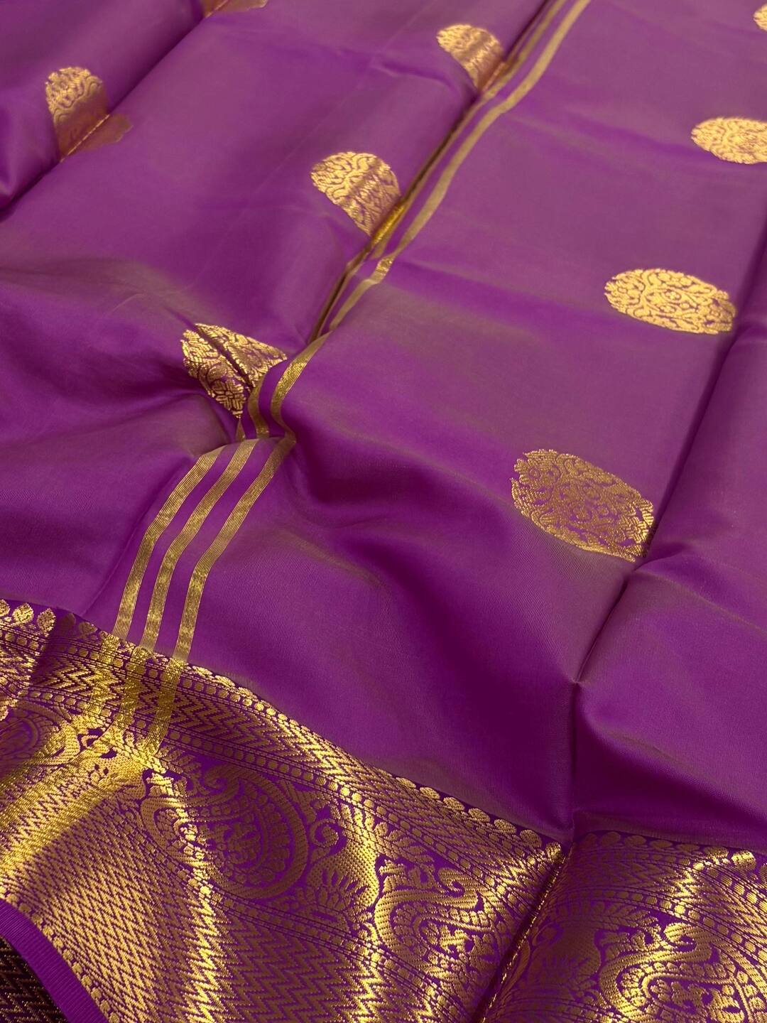 Olive Yellow Cotton Silk Saree