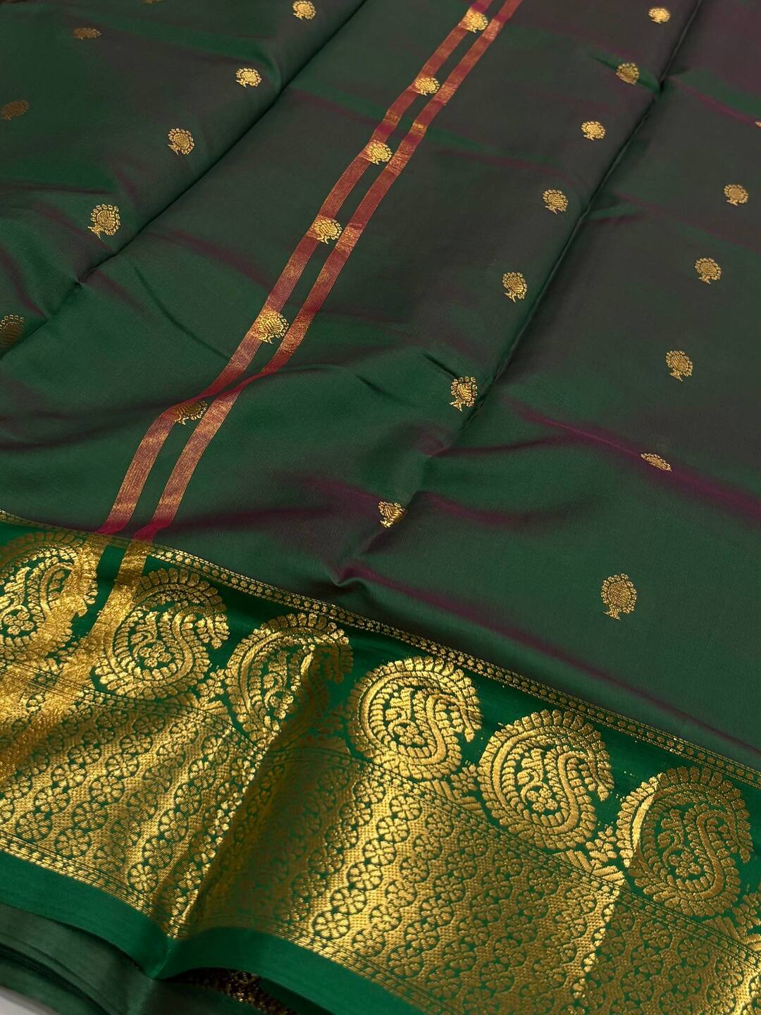 Burgundy Cotton Silk Saree