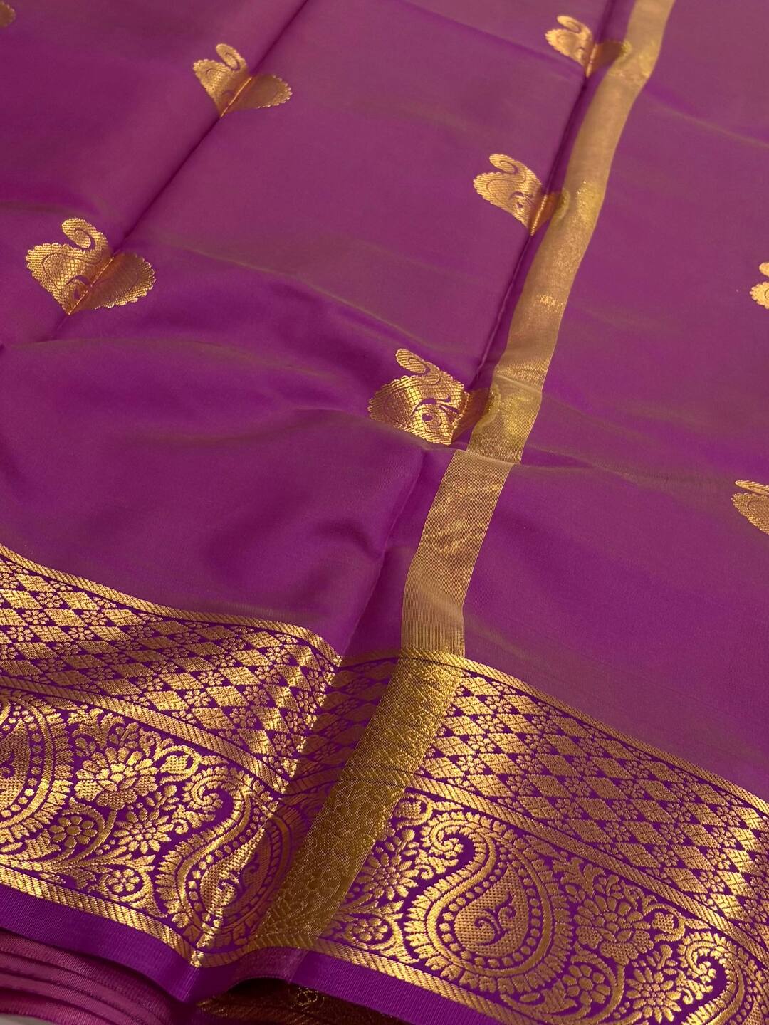 Salmon Orange Cotton Silk Saree