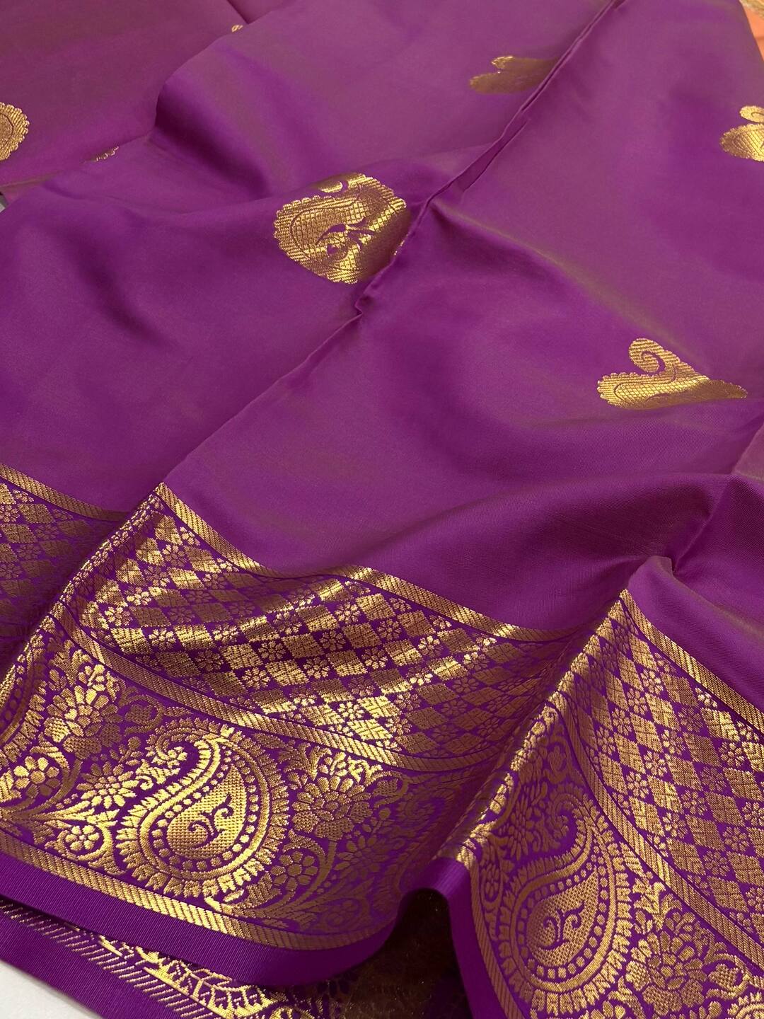 Salmon Orange Cotton Silk Saree