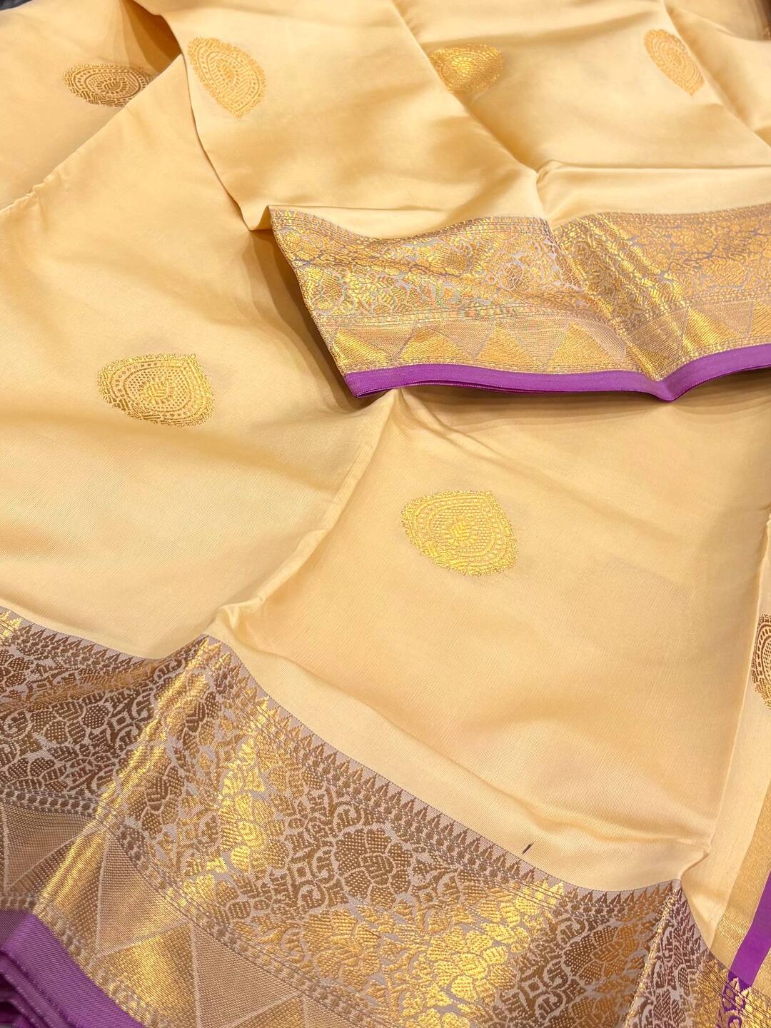 Cream Cotton Silk Saree
