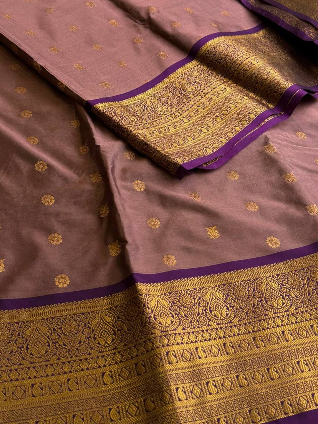 Mauve Purple Cotton Silk Saree