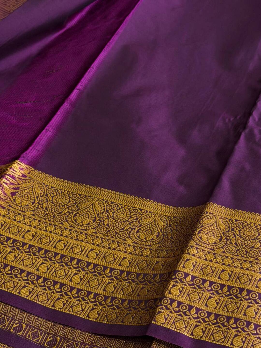 Mauve Purple Cotton Silk Saree