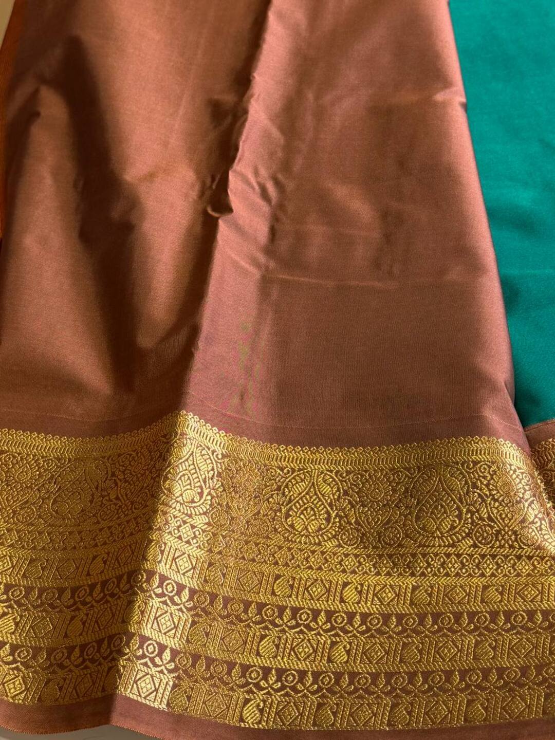 Peacock Green Cotton Silk Saree