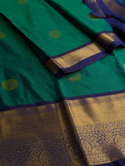 Peacock Green Cotton Silk Saree