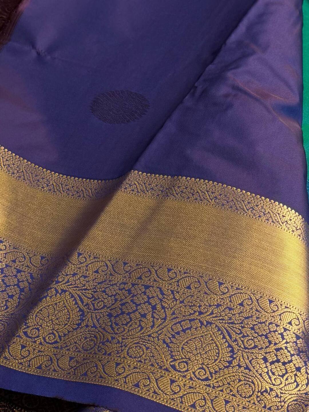 Peacock Green Cotton Silk Saree