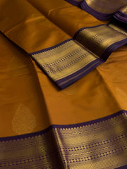 Burnt Orange Cotton Silk Saree
