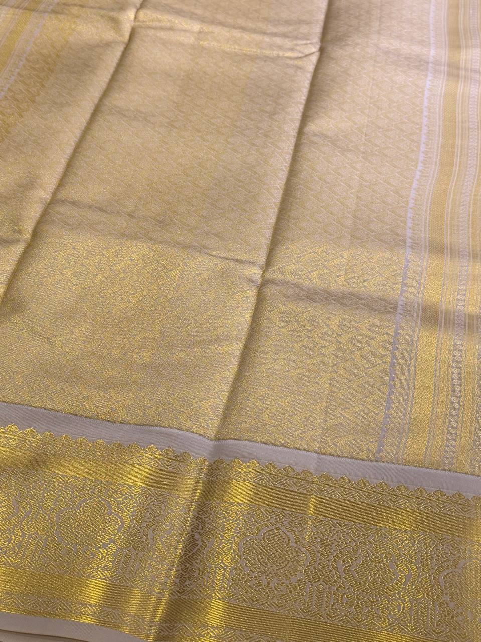 Orange Cotton Silk Saree