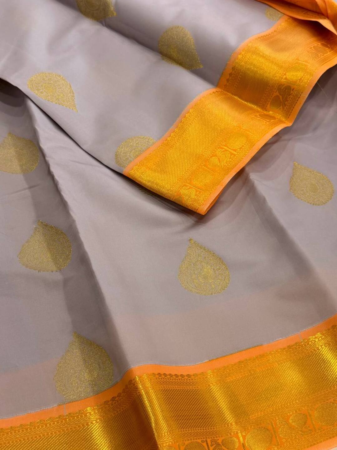 Lilac Purple Cotton Silk Saree