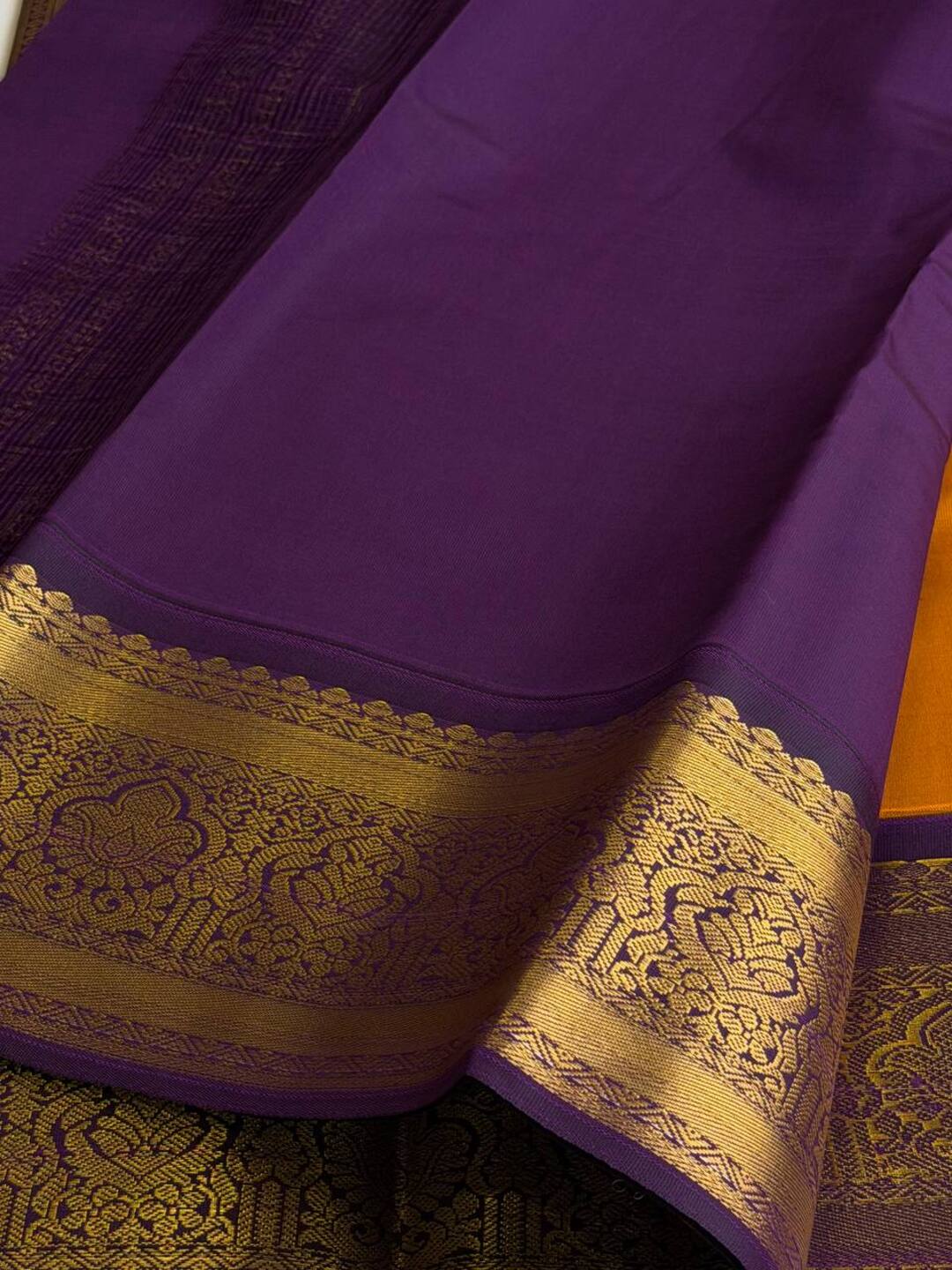 Mustard Orange Cotton Silk Saree