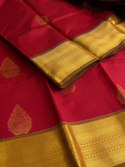 Chili Red Cotton Silk Saree