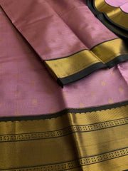 Light Pink  Checked Cotton Silk Saree