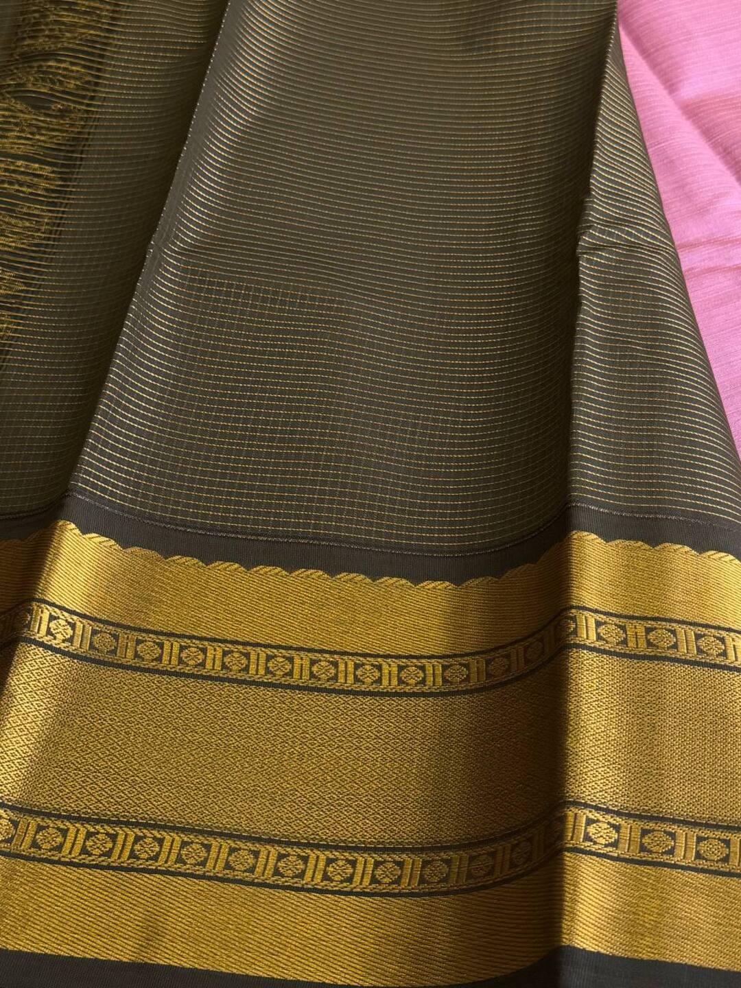 Light Pink  Checked Cotton Silk Saree