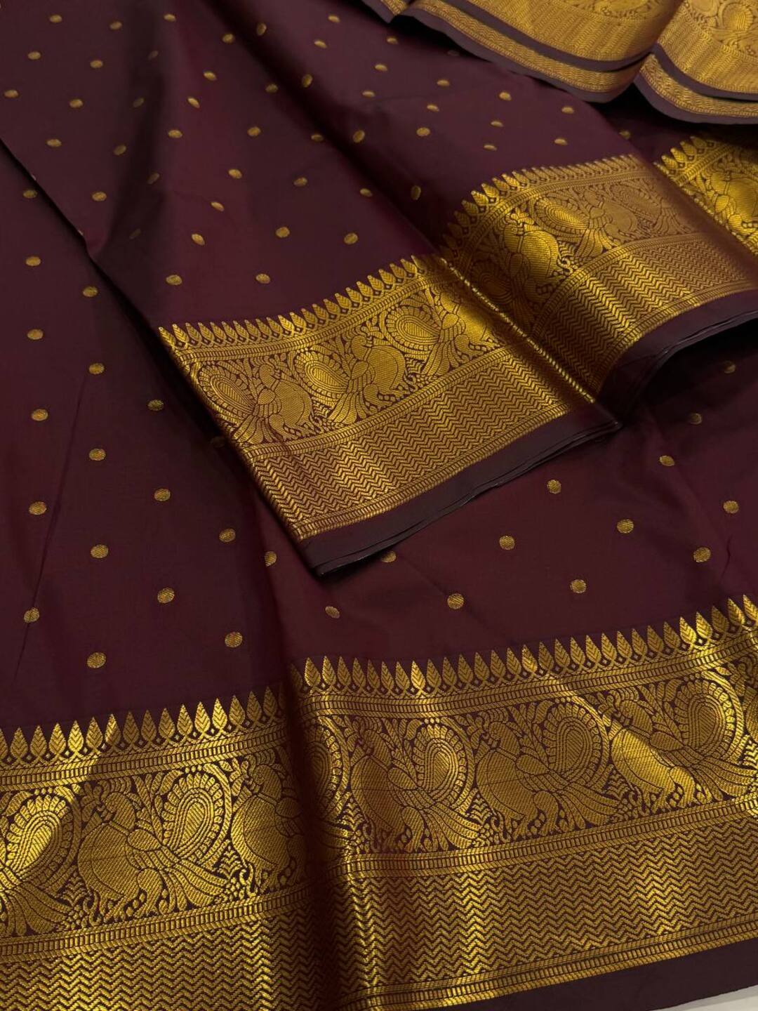 Maroon Cotton Silk Saree