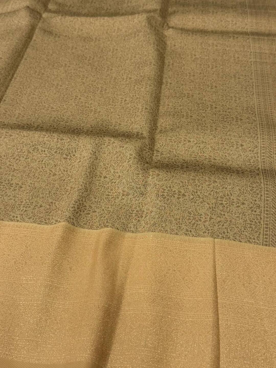 Emerald Green Checked Cotton Silk Saree