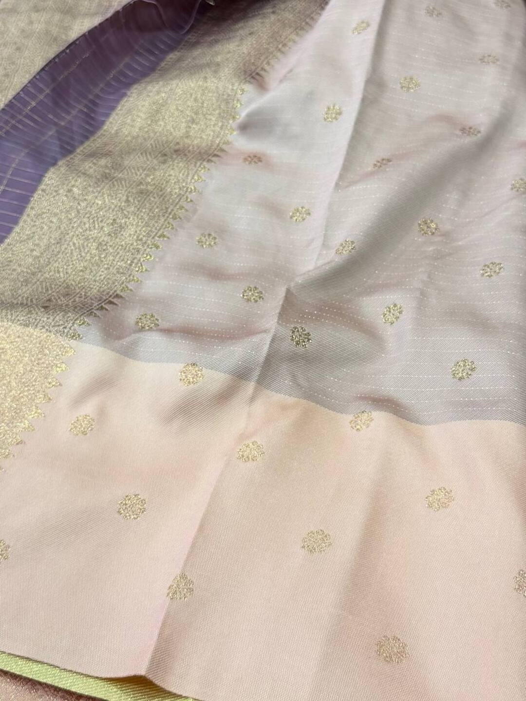 Maroon Checked Cotton Silk Saree