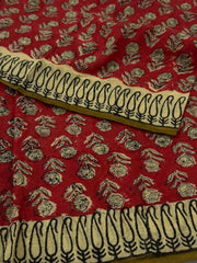 Red Printed Soft Cotton Saree
