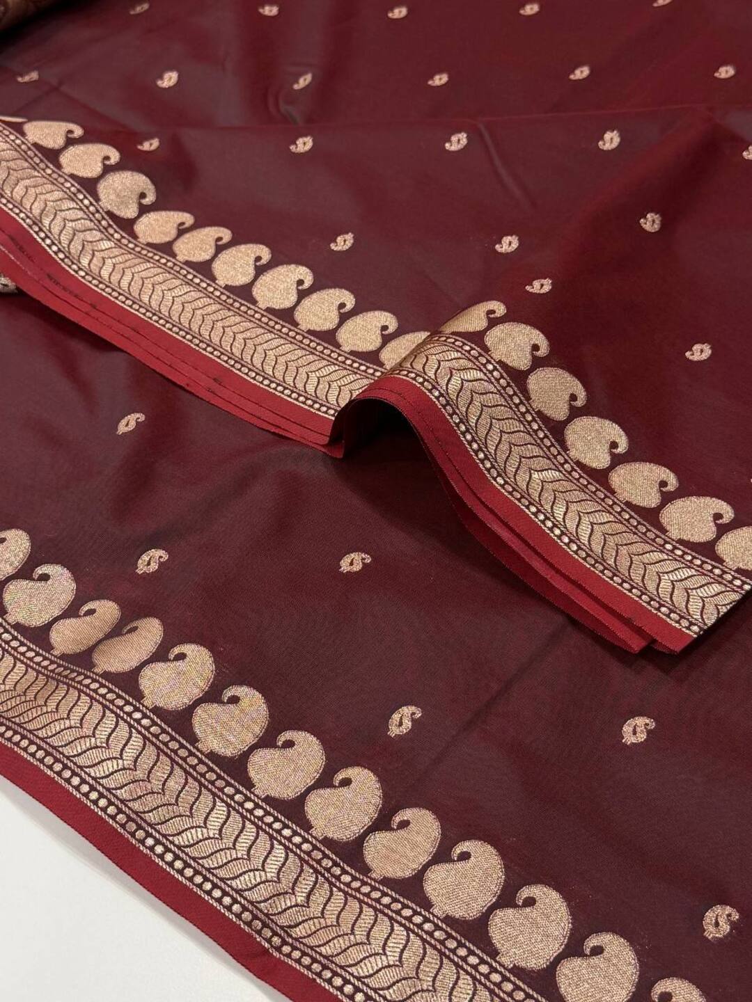 Maroon Cotton Silk Saree