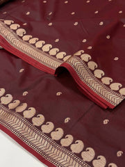 Maroon Cotton Silk Saree