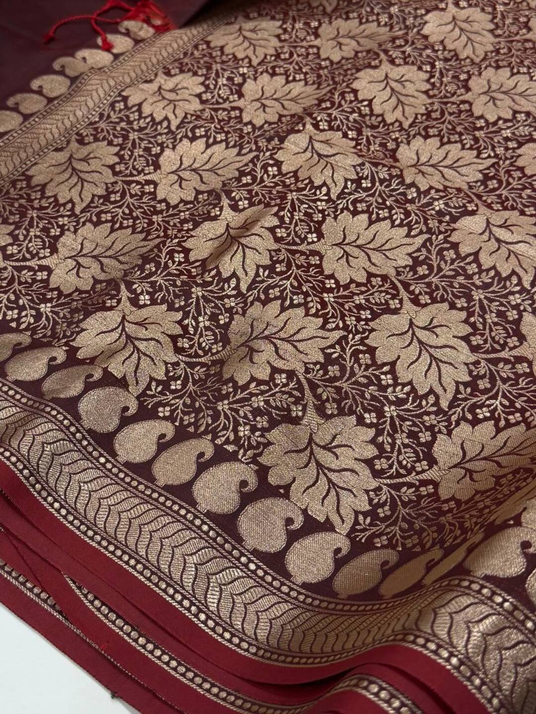 Maroon Cotton Silk Saree