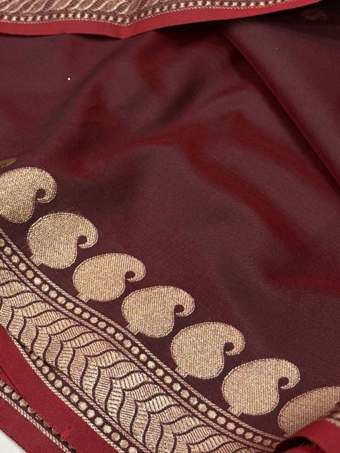 Maroon Cotton Silk Saree