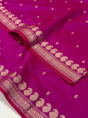 Magenta Pink Cotton Silk Saree
