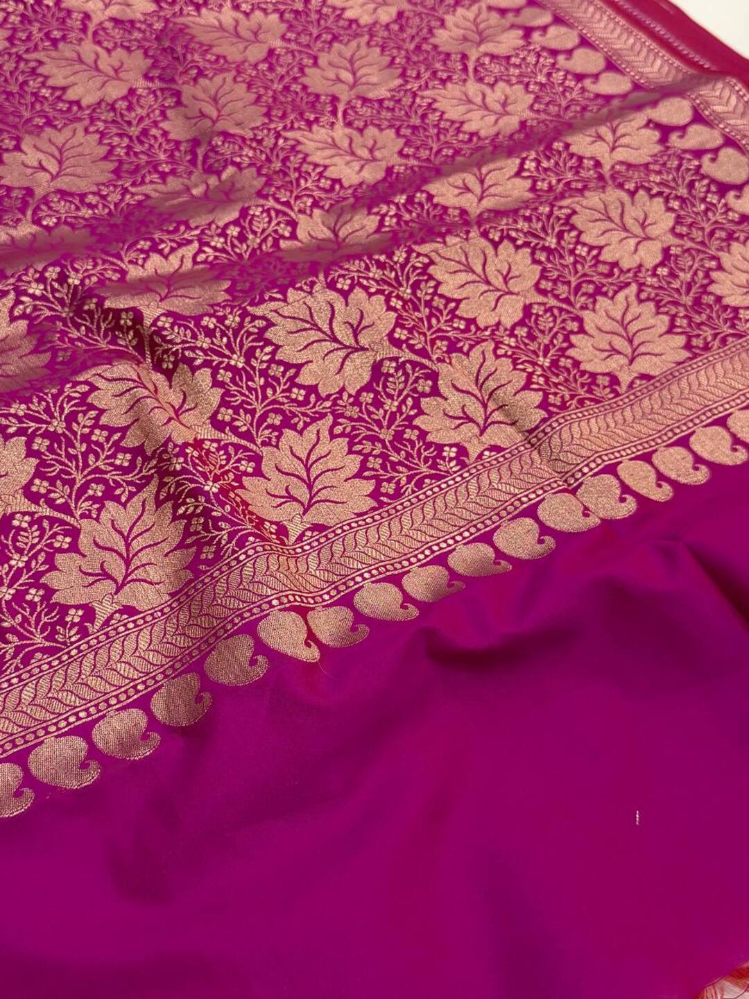 Magenta Pink Cotton Silk Saree