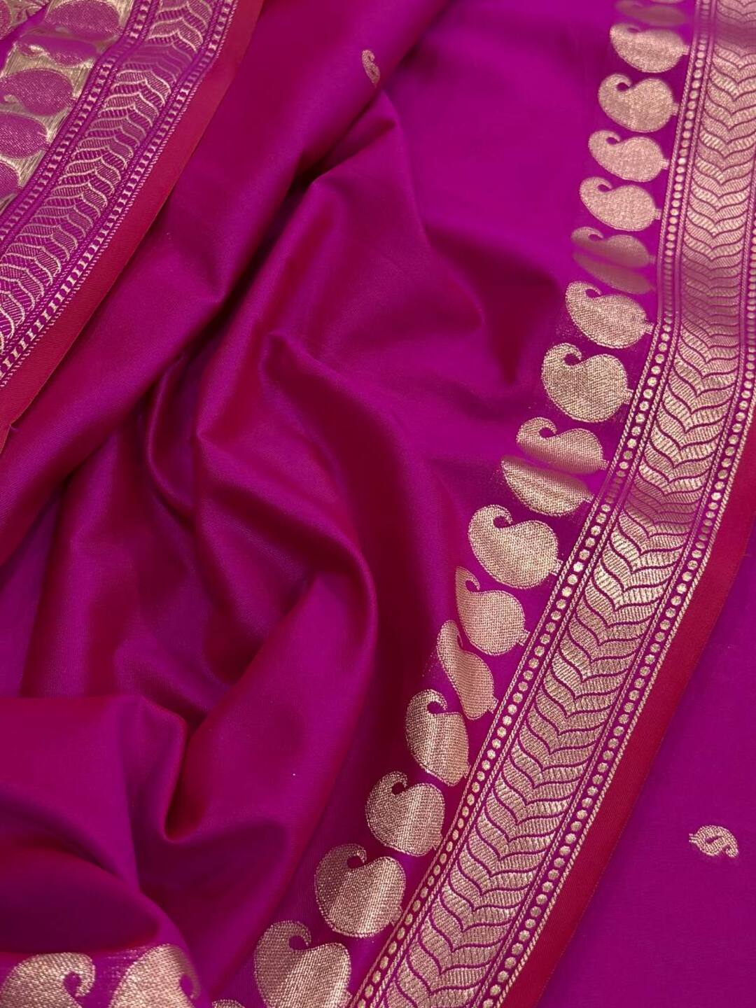 Magenta Pink Cotton Silk Saree