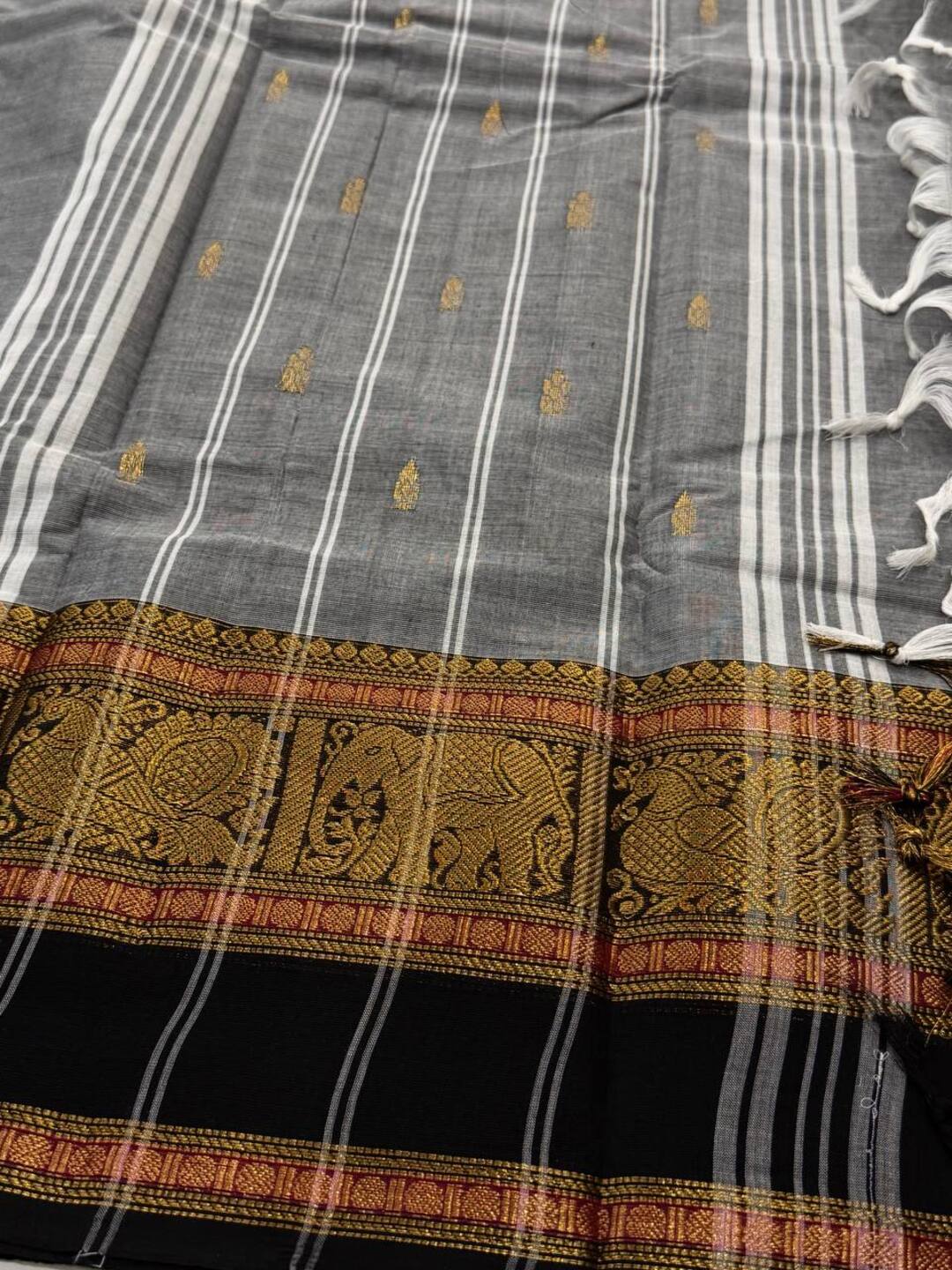 Grey Chettinad Cotton Saree