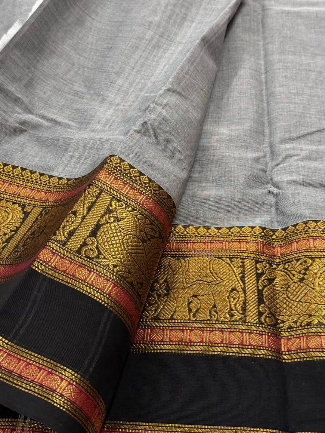 Grey Chettinad Cotton Saree