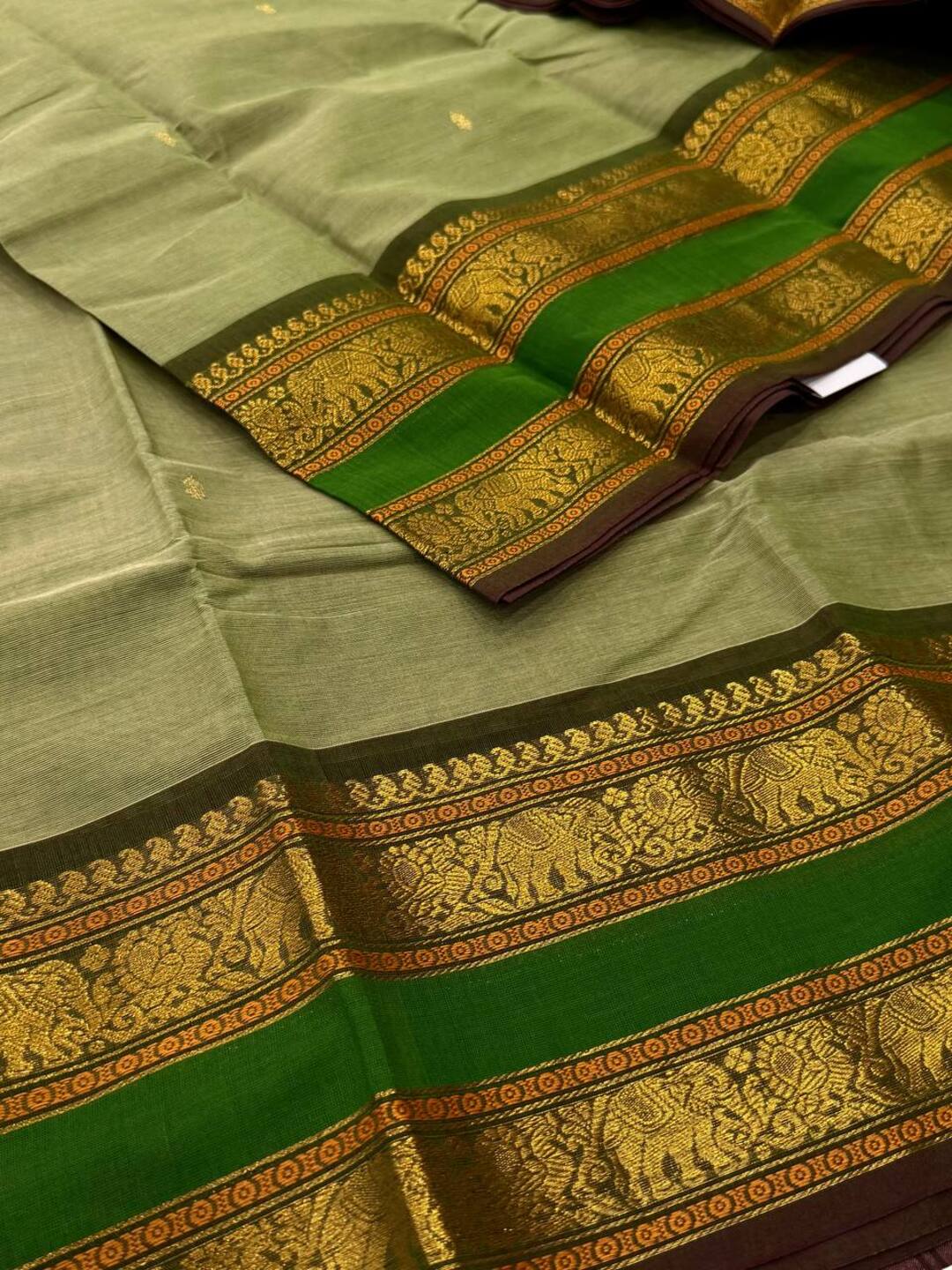 Sage Green Chettinad Cotton Saree