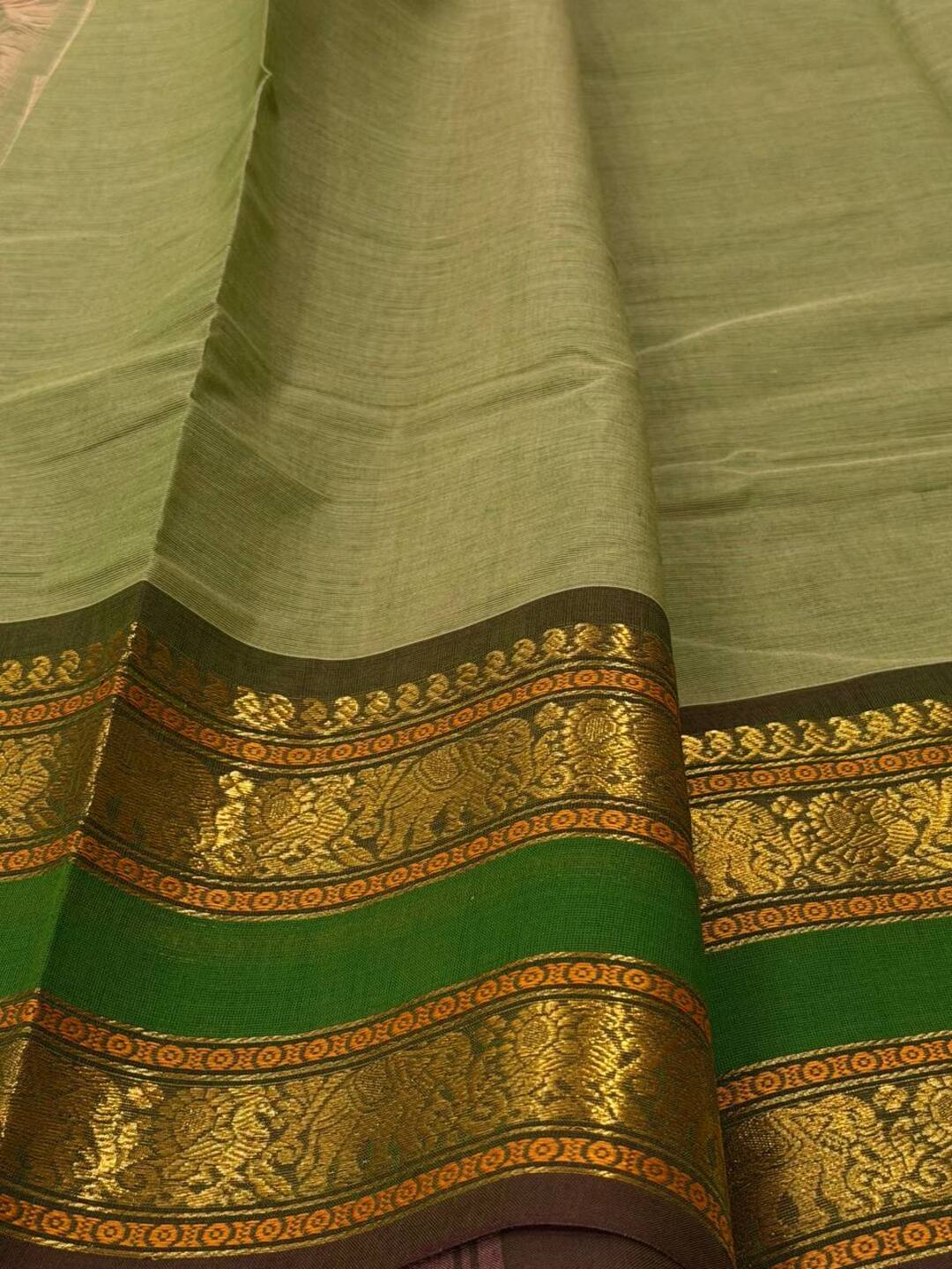 Sage Green Chettinad Cotton Saree