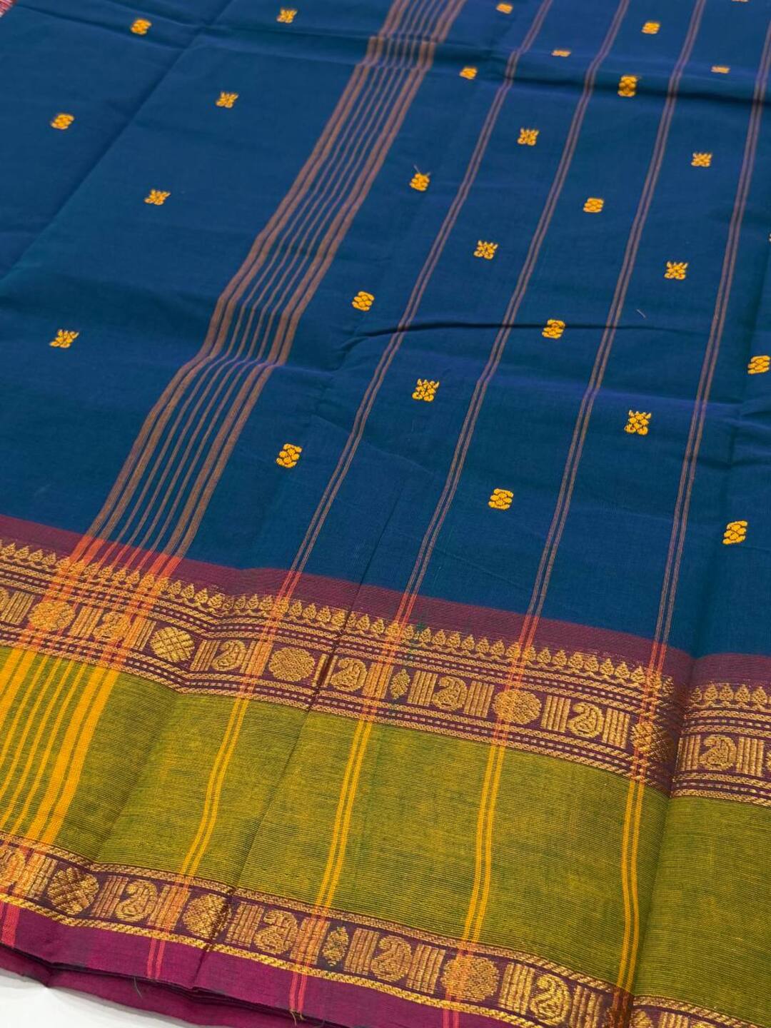 Blue Chettinad Cotton Saree