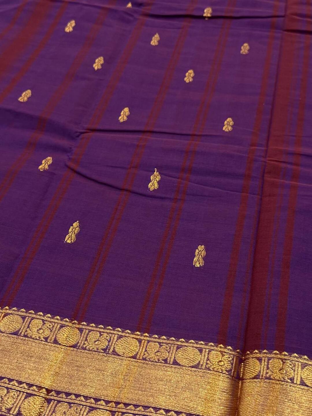 Dual Tone Purple Chettinad Cotton Saree