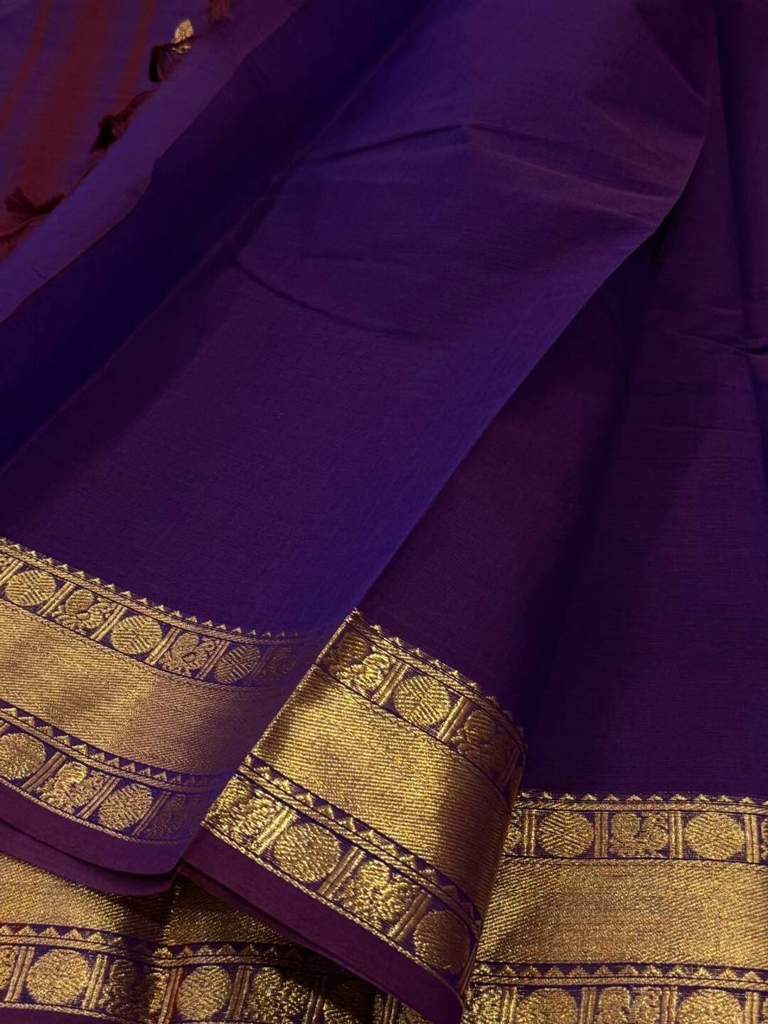 Dual Tone Purple Chettinad Cotton Saree