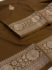 Coffee Brown Cotton Silk Saree