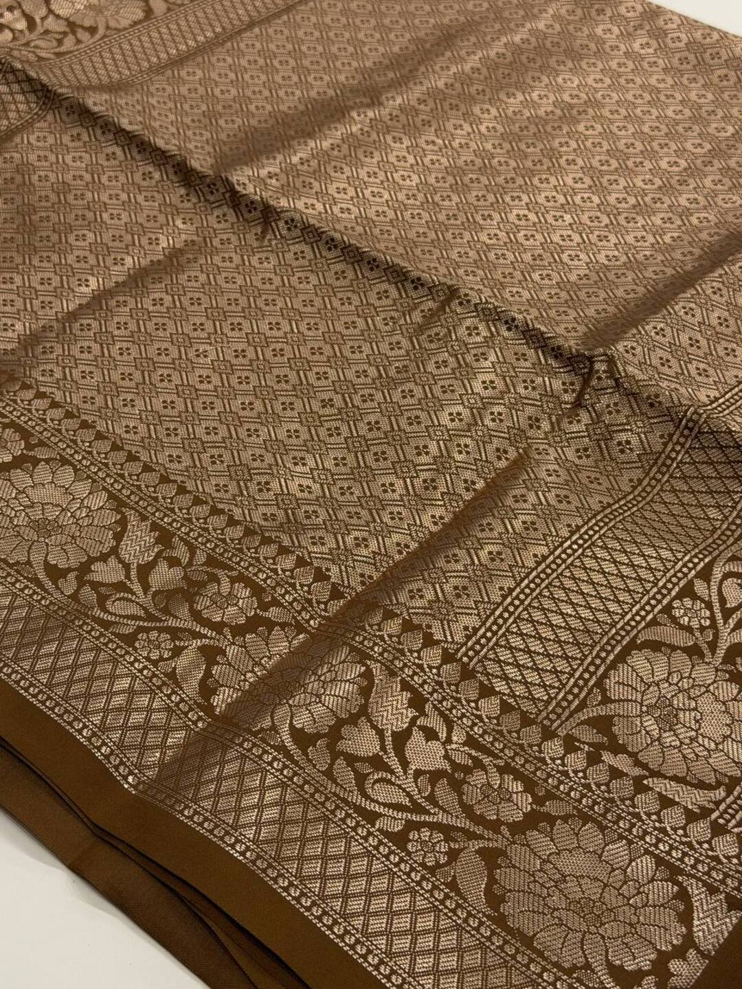 Coffee Brown Cotton Silk Saree