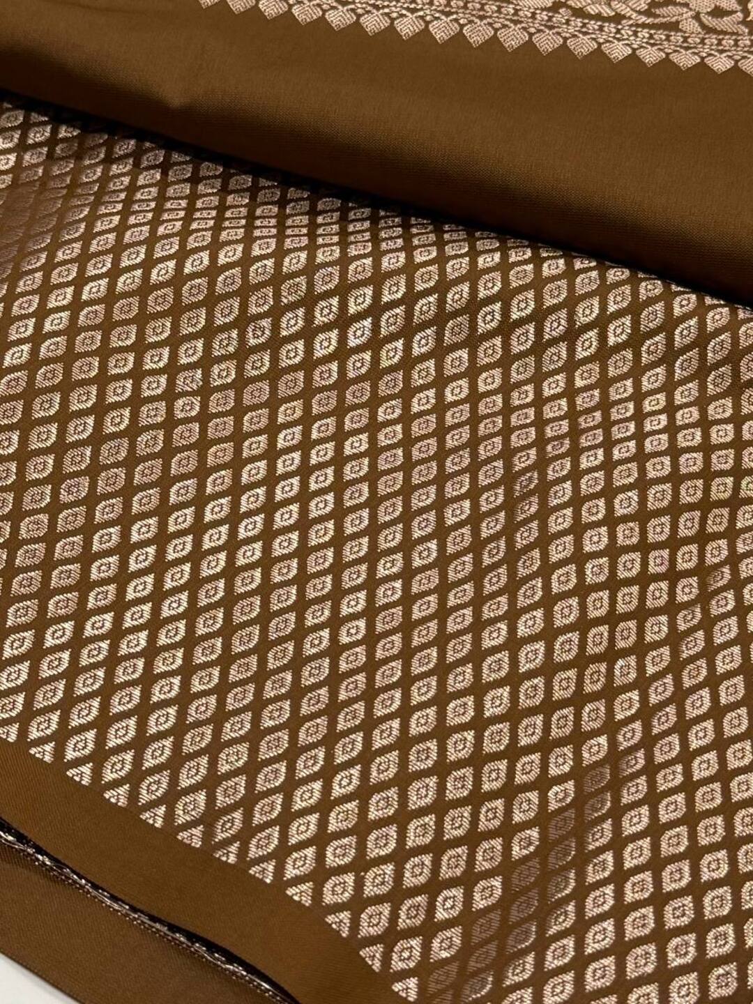 Coffee Brown Cotton Silk Saree