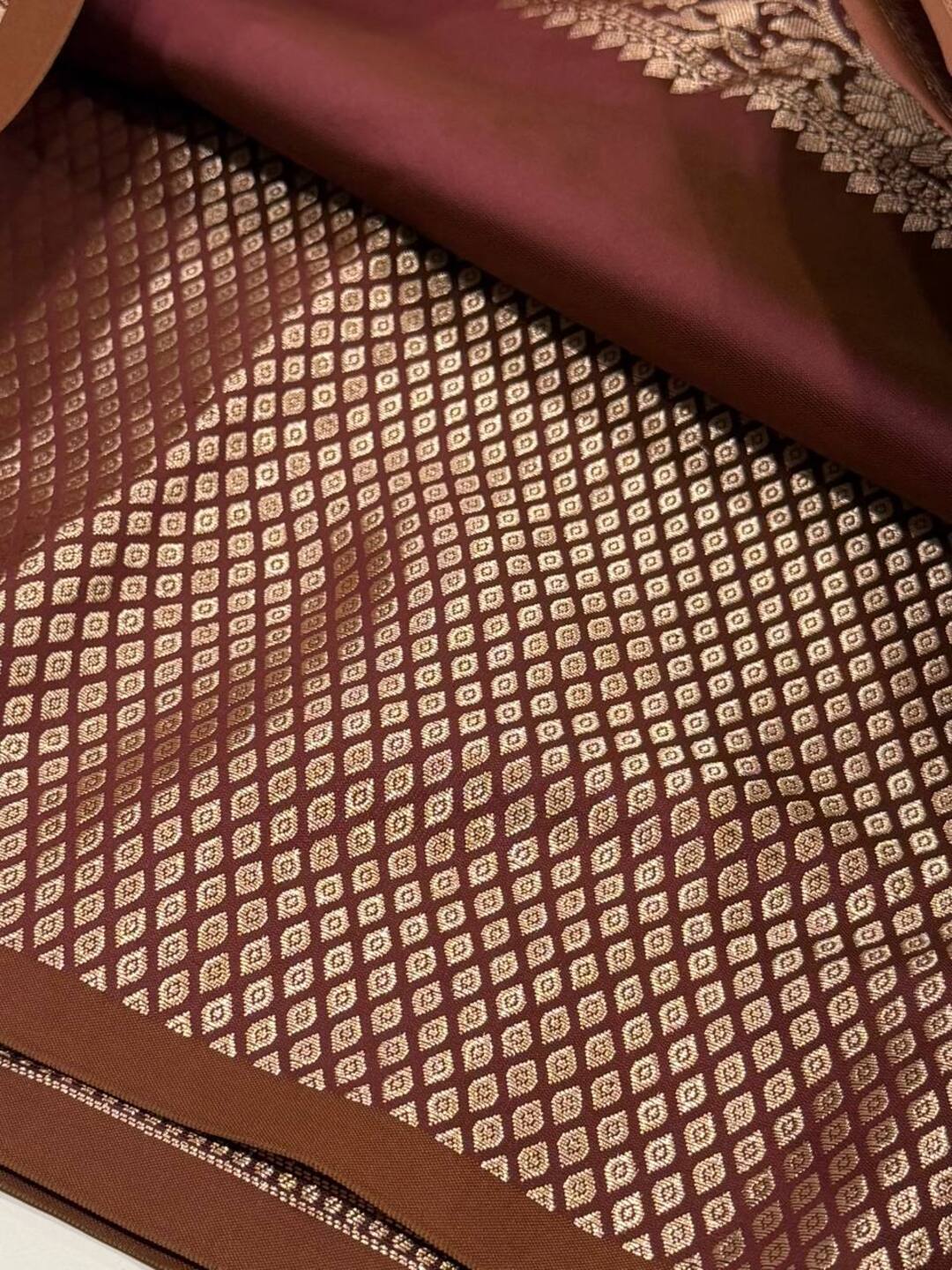 Burgundy Cotton Silk Saree