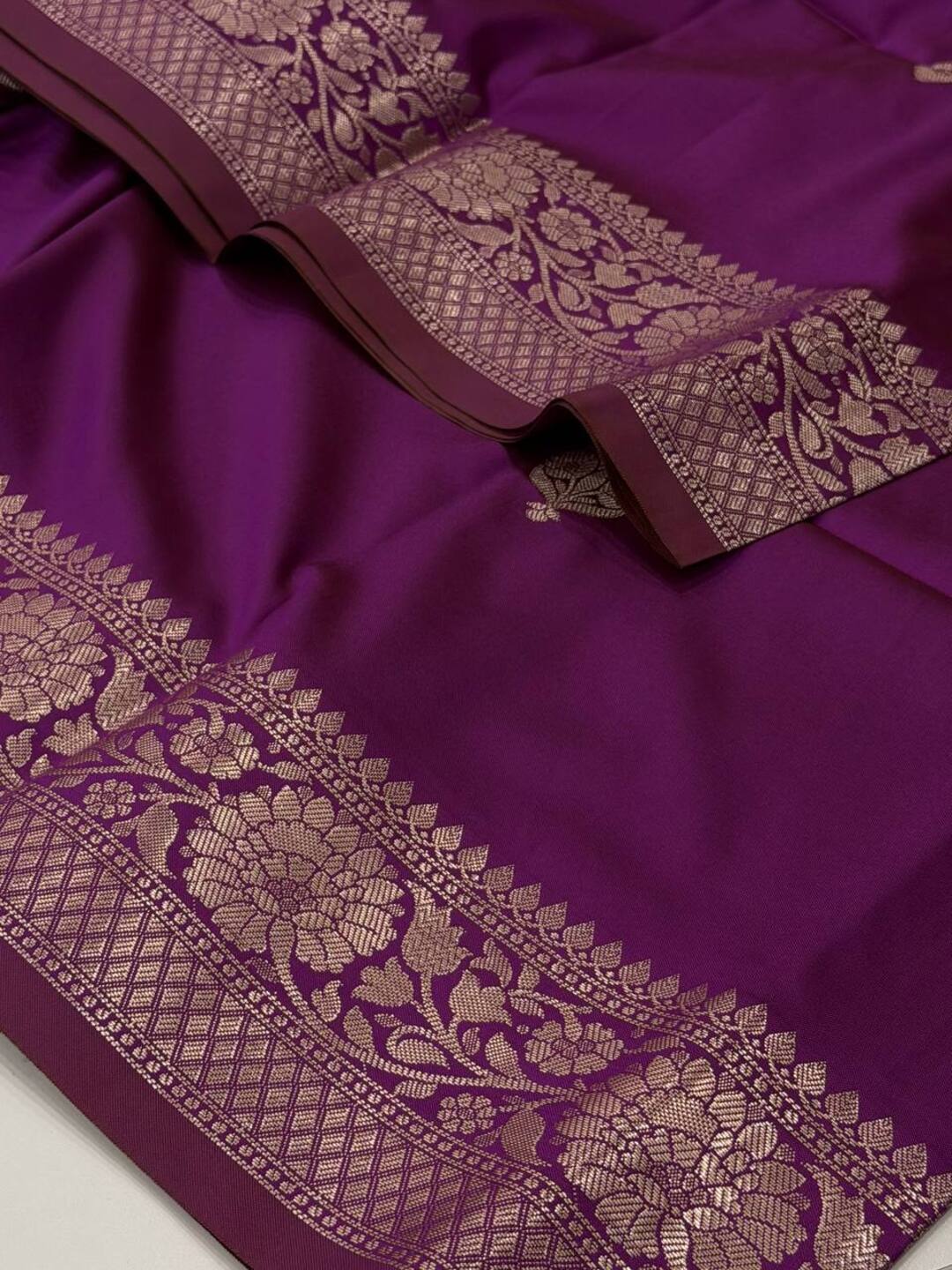 Magenta Purple Cotton Silk Saree