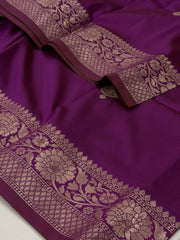 Magenta Purple Cotton Silk Saree