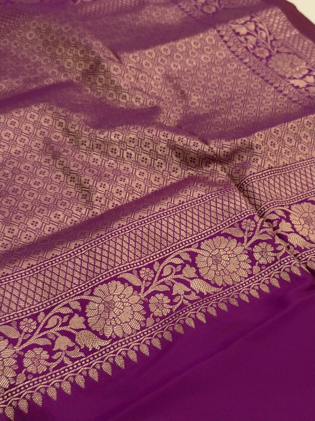 Magenta Purple Cotton Silk Saree