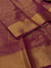 Wine Purple Full Zari Chiffon Saree