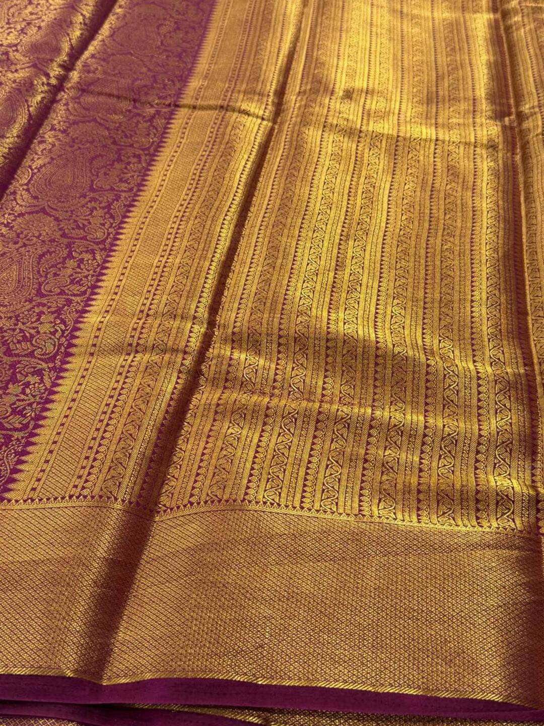 Wine Purple Full Zari Chiffon Saree