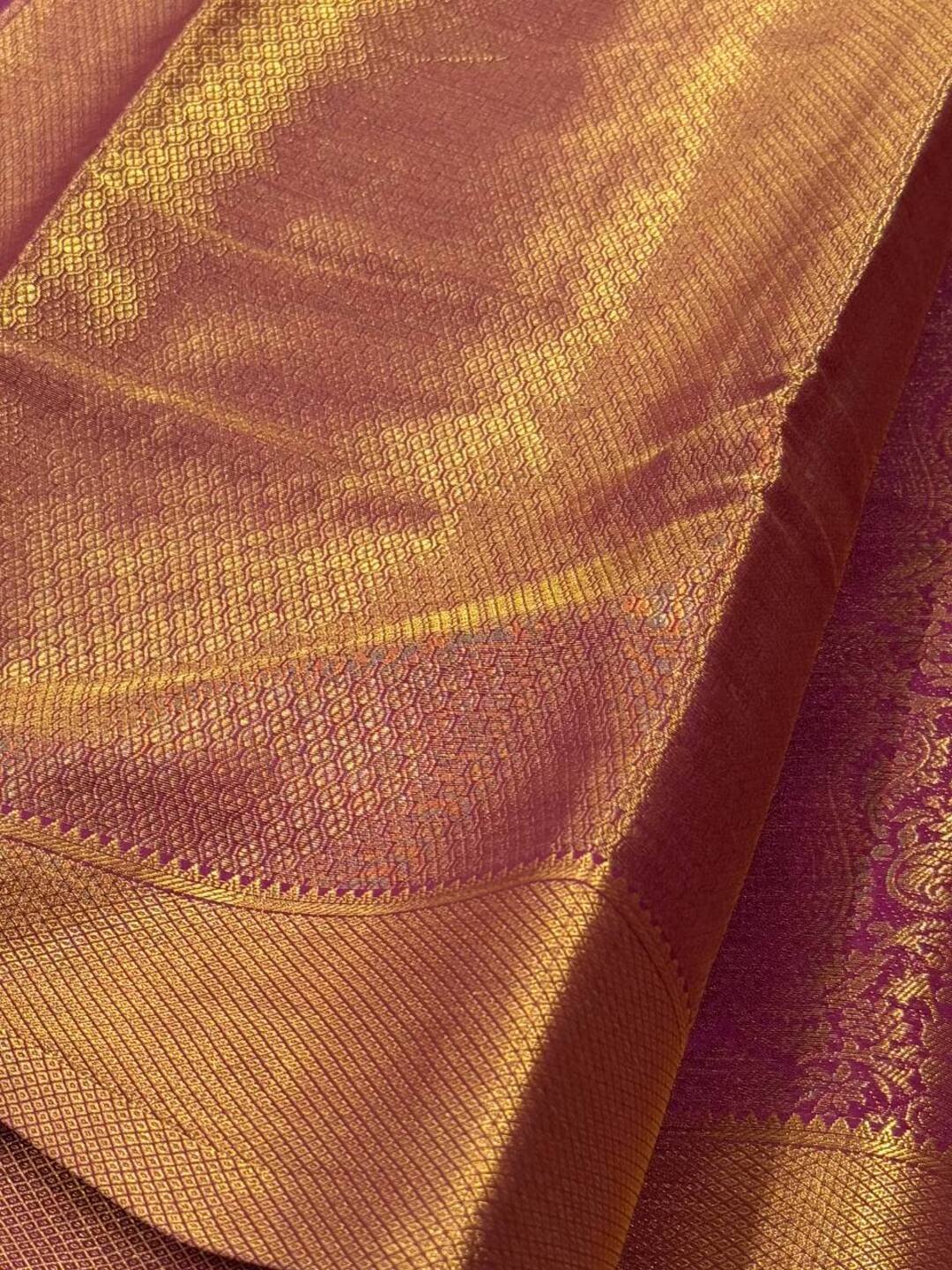 Wine Purple Full Zari Chiffon Saree