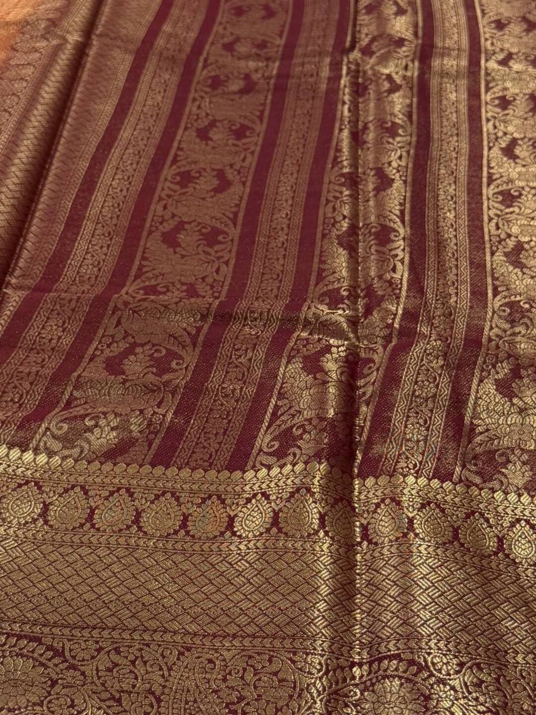 Burnt Orange Chiffon Saree