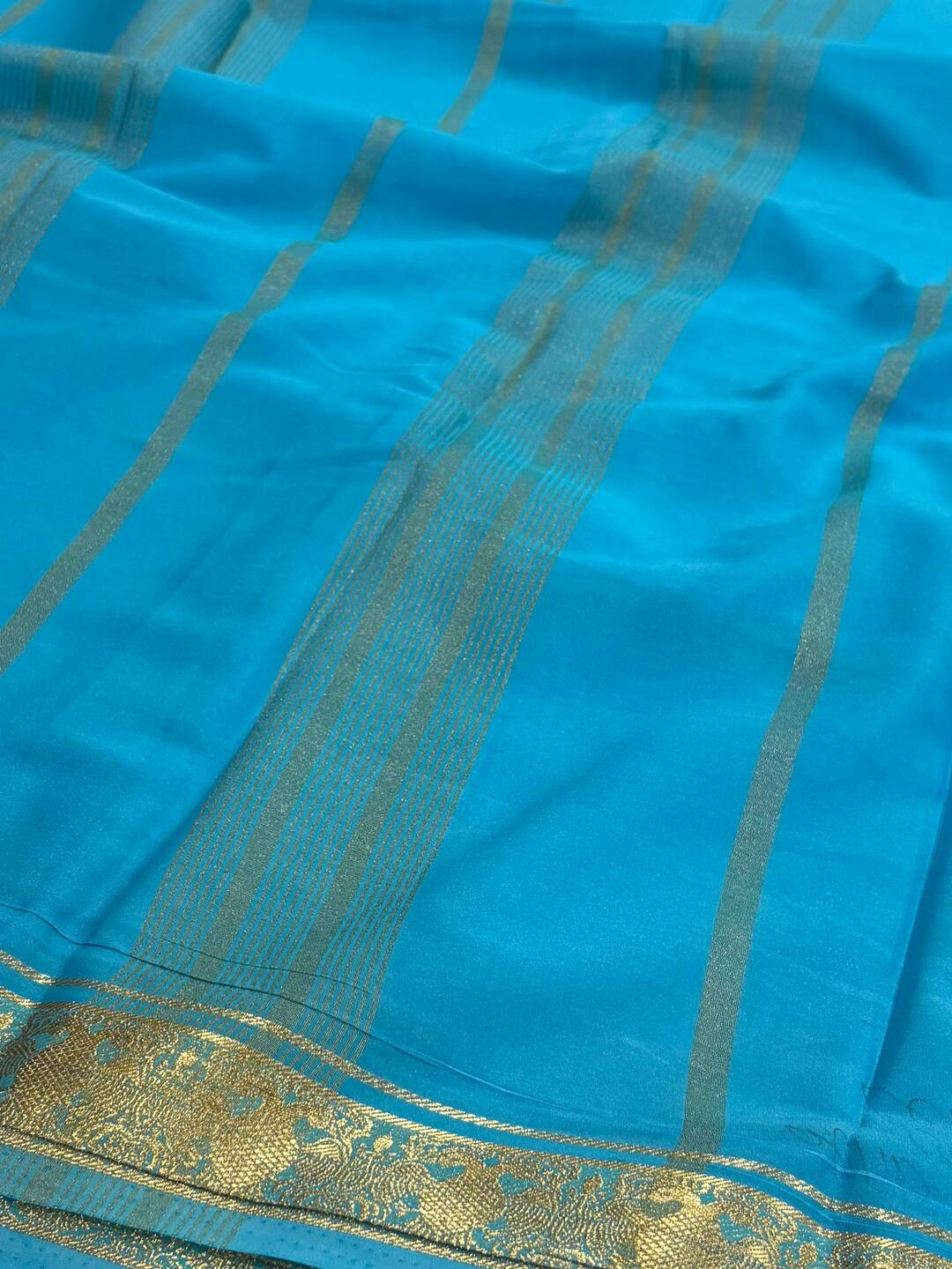 Black With Sky Blue Chiffon Saree