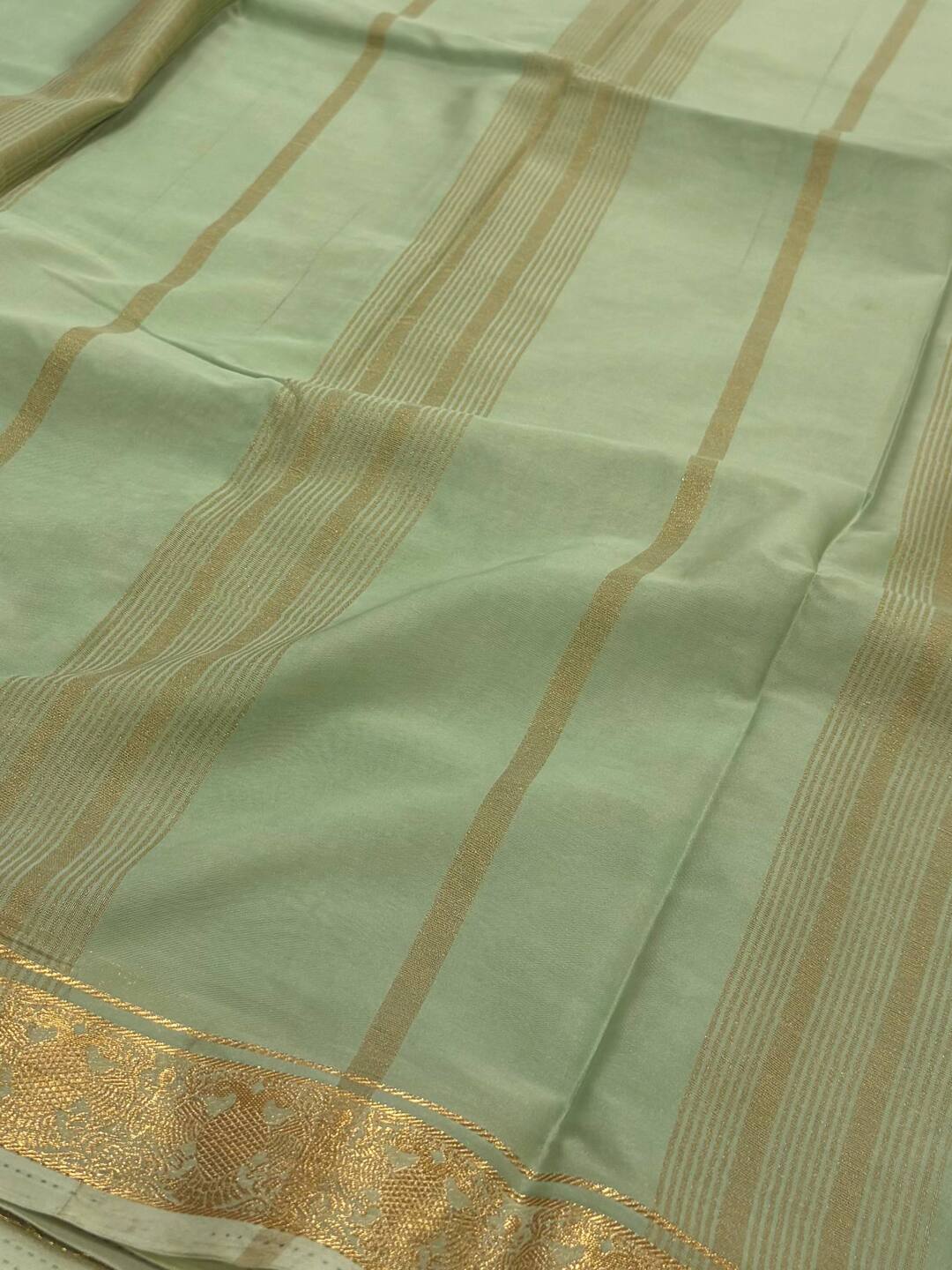 Royal Purple With Mint Green Chiffon Saree